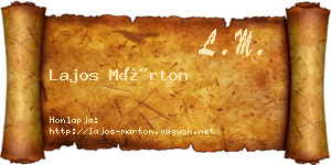 Lajos Márton névjegykártya