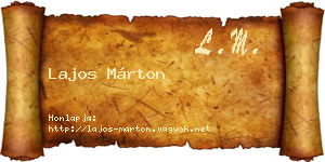 Lajos Márton névjegykártya